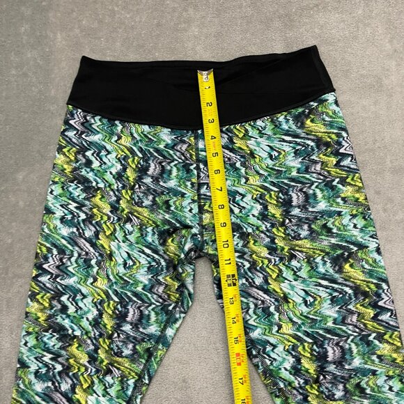 ZUMBA Wear Lovely Leggings Green Multi Splatter Design Size Large - Picture 4 of 11